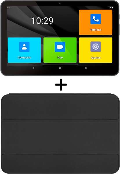 [9780464N] SPC Tablet Android para Mayores 10.35" - Iconos XXL - Conectividad 4G - Funda Protectora Incluida - Bateria de 6.000 Mah - 4GB de RAM - 64GB de Almacenamiento Interno - Color Negro
