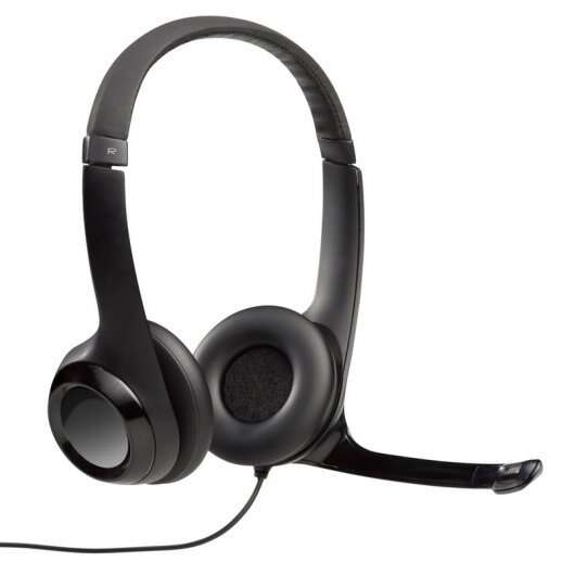 [981-000406] Logitech H390 Auriculares con Microfono Plegable USB - Diadema Ajustable - Almohadillas Acolchadas -
