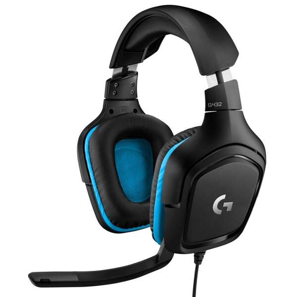 Logitech G432 Auriculares Gaming USB DTS 7.1 con Microfono - Microfono Plegable - Diadema Ajustable