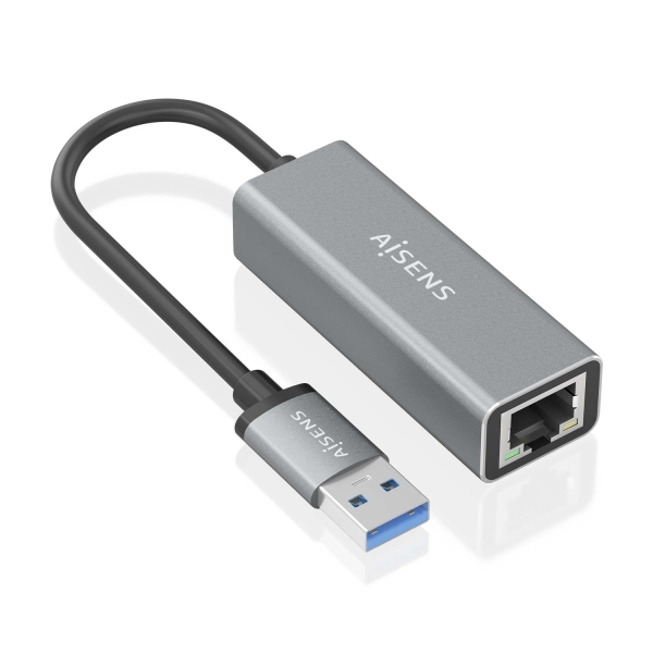 [A106-0897] Aisens Conversor USB 3.0 a Ethernet Gigabit 10/100/1000 MBPS - 15cm - Color Gris