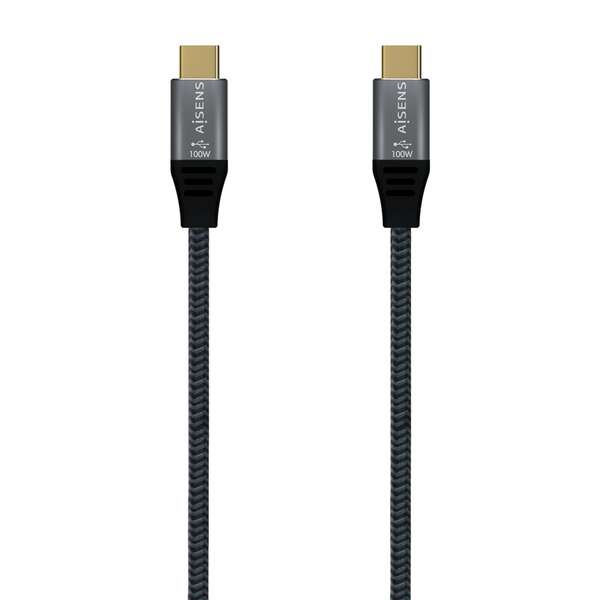 Aisens Cable USB 3.2 Gen2x2 Aluminio 20Gbps 8K@30Hz 5A 100W E-Mark, Tipo USB-C/M-USB-C/M - 0.6m - Co