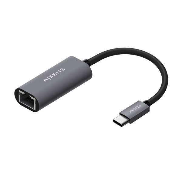 [A109-0709] Aisens Conversor USB3.1 GEN1 USB-C a Ethernet Gigabit 10/100/1000 Mbps - 15cm - Color Gris