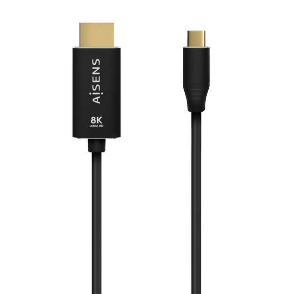 [A109-0711] Aisens Cable Conversor Aluminio USB-C a HDMI 2.1 8K@60Hz - USB-C/M-HDMI/M - 1.0m - Color Negro