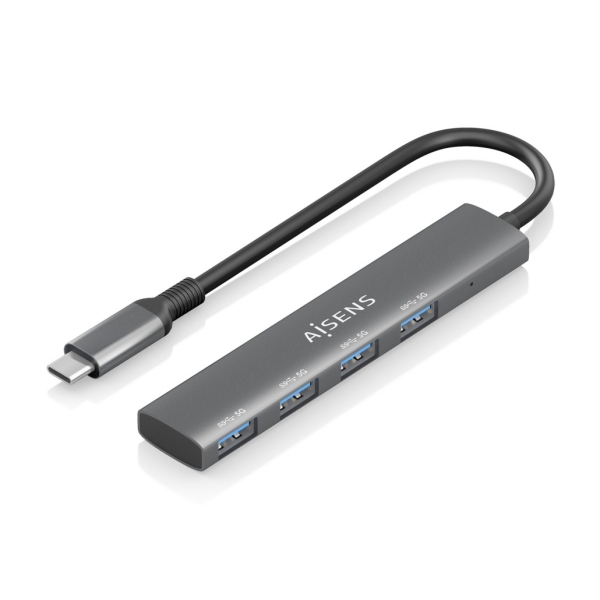 [A109-0943] Aisens Hub USB-C Ultra Delgado - 1xUSB3.1 Gen1 + 4xUSB3.0 - Alta Velocidad 5 Gbps - Alimentacion USB