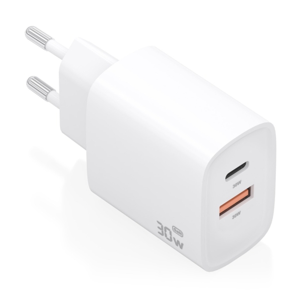 [A110-0952] Aisens Cargador GaN 30W - USB-C PD3.0 - Tecnologia AI para Detectar Protocolo y Velocidad de Carga -