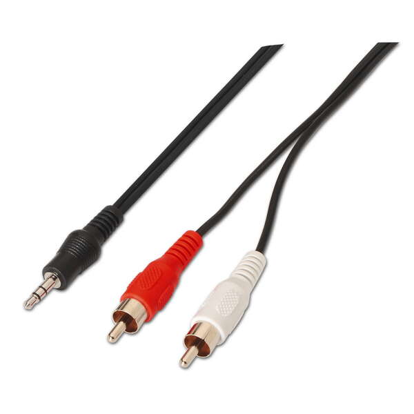 [A128-0147] Aisens Cable Audio Estereo - JACK 3.5/M-2xRCA Macho - 1.5m - Color Negro