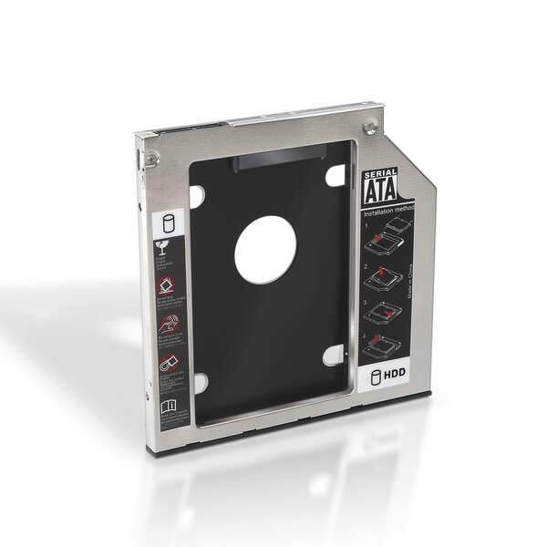 [A129-0151] Aisens Adaptador Disco Duro de 7.0 mm para Unidad Optica Portatil de 9.5 mm - Instalar un Segundo Di