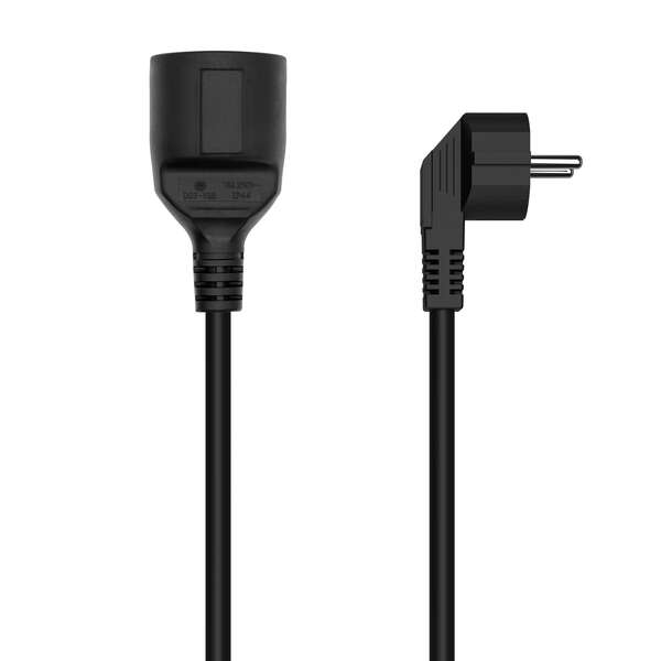 [A132-0601] Aisens Cable Alargador de Alimentacion Schuko - CEE7/M-CEE7/H - 3.0M - Color Negro