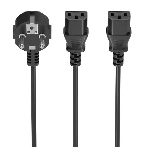 [A132-0864] Aisens Cable Alimentacion CPU - CEE7/M-2xC13/H - 1.8m - Color Negro