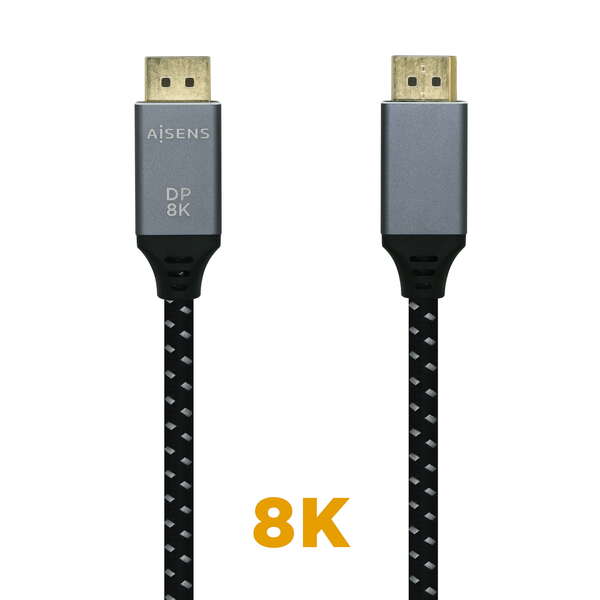 Aisens Cable Displayport V1.4 8K@60hz - DP/M-DP/M - 0.5m - Color Gris