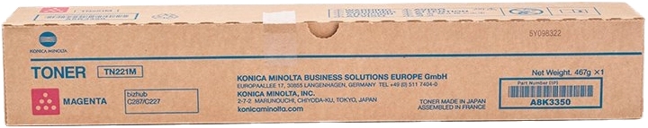 [A8K3350] Konica Minolta TN221 Magenta Cartucho de Toner Original - TN221M/A8K3350