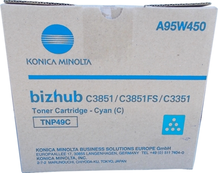 [A95W450] Konica Minolta TNP49 Cyan Cartucho de Toner Original - TNP49C/A95W450