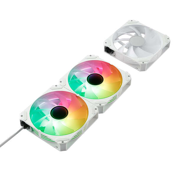 Abysm Gaming Arclight 2.0 ARGB White Pack de 3 Ventiladores 120mm con Iluminacion ARGB - Velocidad M