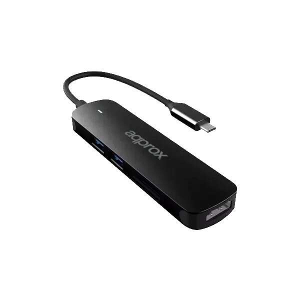 [APPC45] Approx 5 en 1 Hub USB-C con 2 Puertos USB 3.0, 1 Puerto HDMI 4K/30Hz y Lector SD/MicroSD - Velocidad