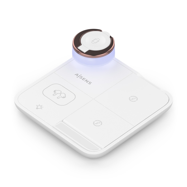 Aisens Cargador Inalambrico 15W - USB-C - Protocolo Qi - Moviles, Apple Watch y Auriculares - Protec