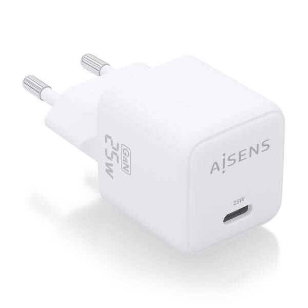 [ASCH-25W1P012-W] Aisens Cargador Gan 25W - 1xUSB-C PD3.0 QC4.0 - Color Blanco