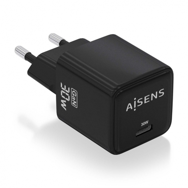 Aisens Cargador Gan USB-C 30W - Alta Eficiencia Energetica - Diseño Elegante y Moderno - Tecnologia