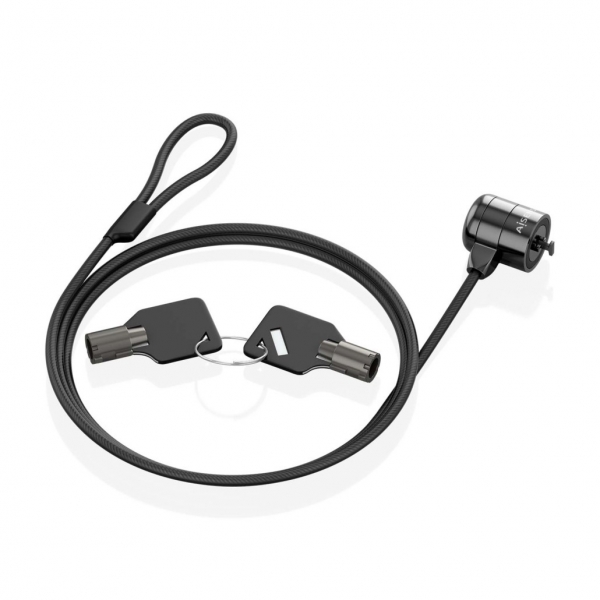 Aisens Cable de Seguridad de Acero con Cerradura de Llave - Compatible con Kensington Lock - para Or