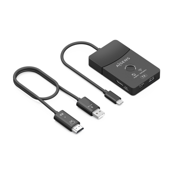 [ASWL-H2KDC30M05-BK] Aisens USB-C Dock - USB-C a 1xHDMI 1080P@60Hz Inalambrico - 1xHDMI 4K60Hz - 2xUSB-C - 1xUSB-C PD 100