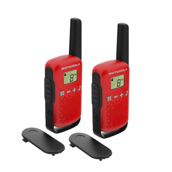 [B4P00811RDKMAW] Motorola T42 Pack 2 Walkie Talkies - 16 Canales PMR446 - Alcance hasta 4Km - Autonomia hasta 18h - C