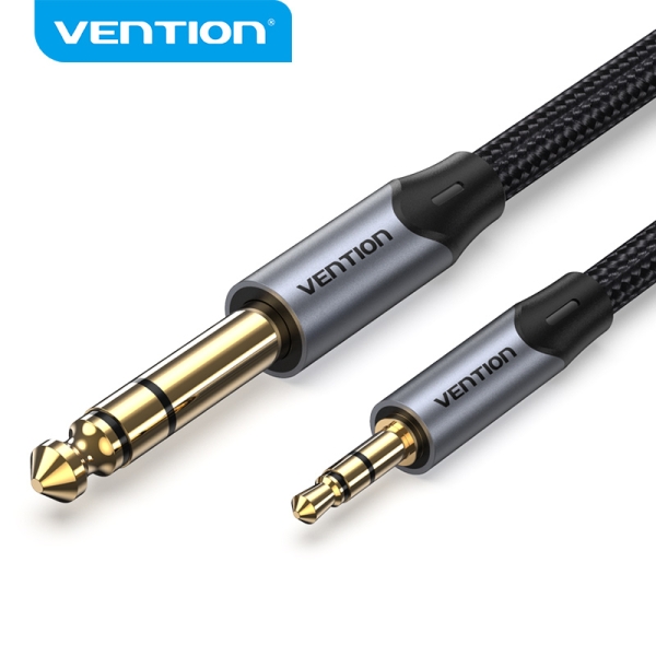 Vention Cable de Conexion Stereo - Jack 3.5mm a Jack 6.3mm - 5m - Contactos Dorados - Aislamiento PV