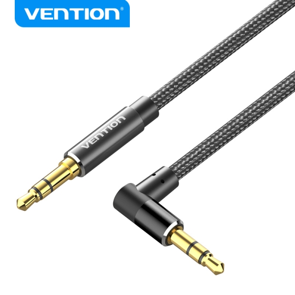 Vention Cable de Audio - Conector Angulo 90º - Chapado en Oro - Carcasa de Aluminio - Cobre Esmaltad