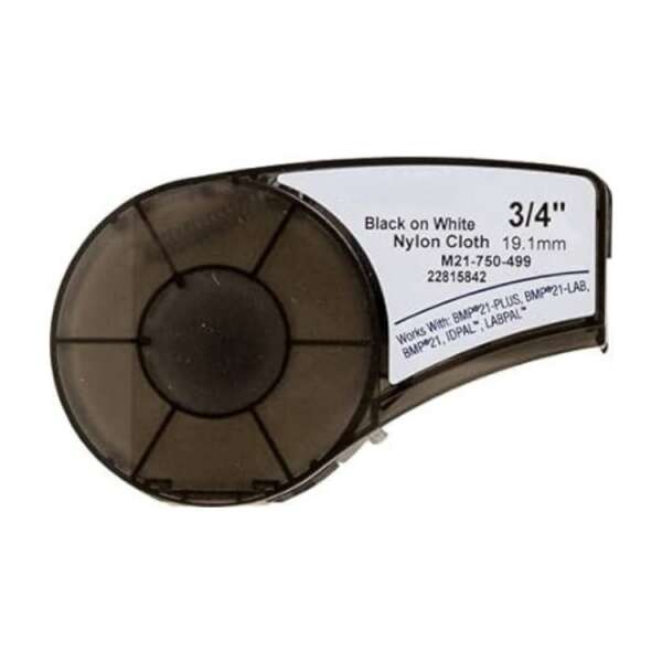 [BDR-NY-21-750-BK/WT] Brady M21-750-499-TB Cinta de Etiquetas Genericas de Nylon - Texto negro sobre fondo blanco - Ancho