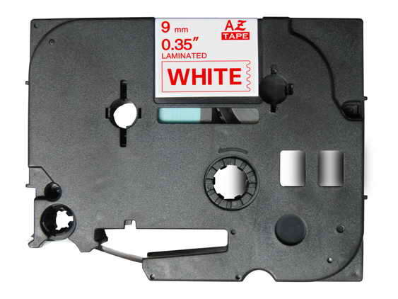Brother TZe222 Cinta Laminada Generica de Etiquetas - Texto rojo sobre fondo blanco - Ancho 9mm x 8