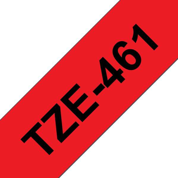 Brother TZe461 Cinta Laminada Generica de Etiquetas - Texto negro sobre fondo rojo - Ancho 36mm x 8