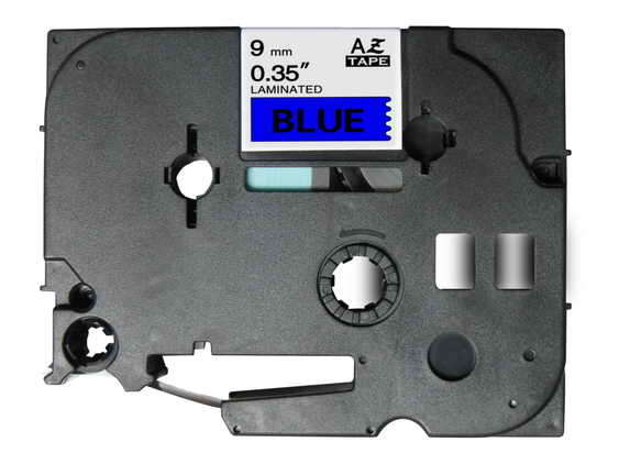 Brother TZe521 Cinta Laminada Generica de Etiquetas - Texto negro sobre fondo azul - Ancho 9mm x 8 m