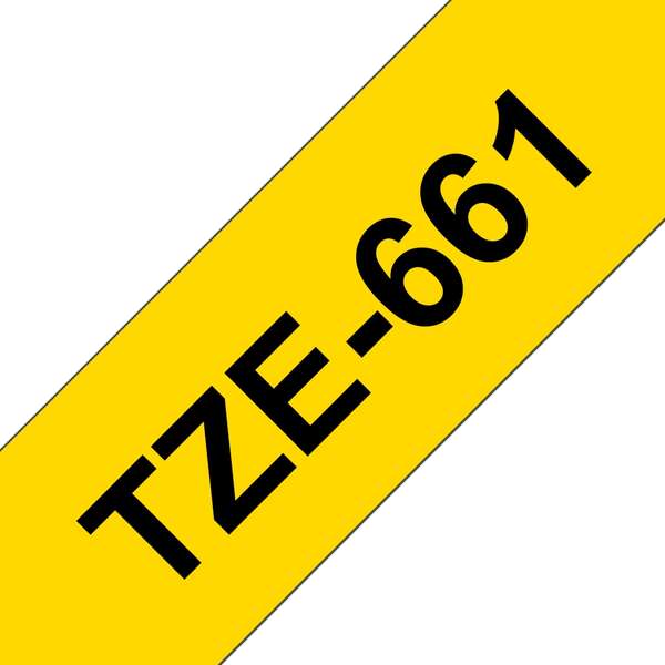 Brother TZe661 Cinta Laminada Generica de Etiquetas - Texto negro sobre fondo amarillo - Ancho 36mm