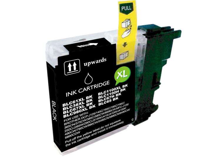 BULK - Brother LC980XL/LC1100XL/LC985XL Negro Cartucho de Tinta Generico - Reemplaza LC980BK/LC1100B