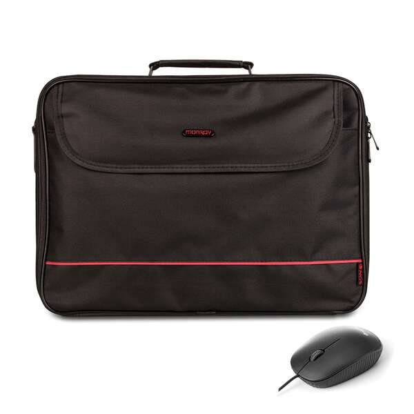 [BUREAUKIT] NGS Bureau Pack de Maletin para Portatil 16" + Raton USB 800dpi - Acolchado Interior - 2 Compartimen