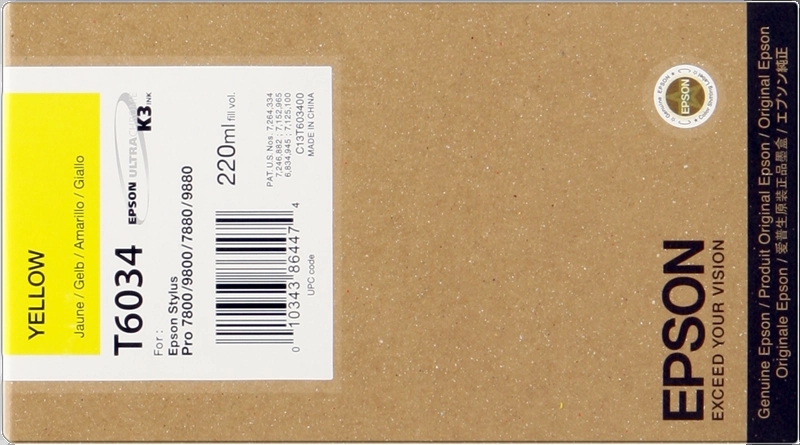 Epson T6034 Amarillo Cartucho de Tinta Original - C13T603400
