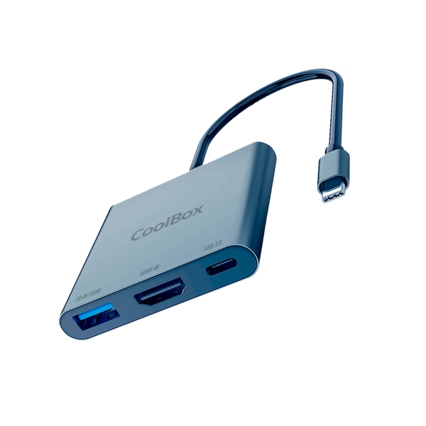 [COO-DOCK-C-31] CoolBox MiniDock C31 USB-C - 1x HDMI 4K, 1x USB 3.2 Gen1, 1x USB-C PD - Compatible con PC, MAC y Con