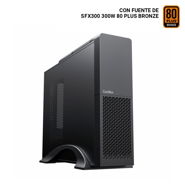 CoolBox T313-BZ Slim Caja Torre Micro ATX, Mini ITX - Tamaño HDD 2.5", 3.5" - USB 3.0, USB-C - Fuent
