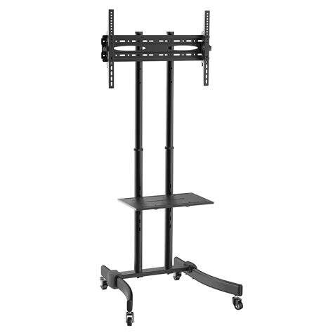 Cromad Soporte de Suelo con Ruedas para TV 37"-70" - Bloqueo de Ruedas - Bandeja Multiusos - Peso Ma