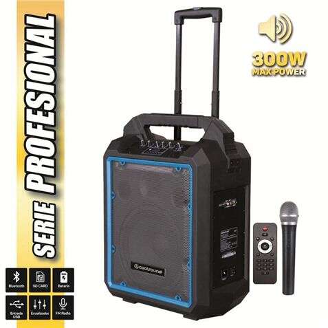 Coolsound Pro 300 Altavoz Autoamplificado Bluetooth 300W 10" 80W RMS con Bateria - USB, SD, Entrada