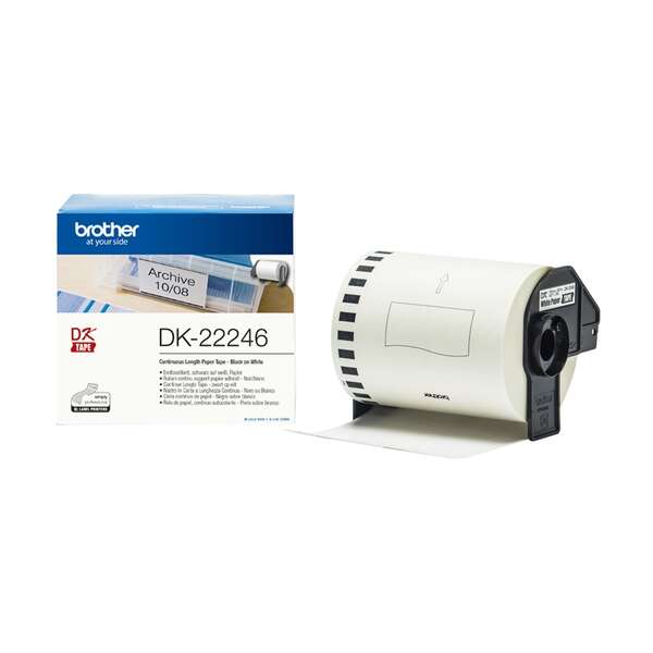 Brother DK22246 - Etiquetas Originales de Tamaño personalizado - Ancho 103mm x 30,48 metros - Texto