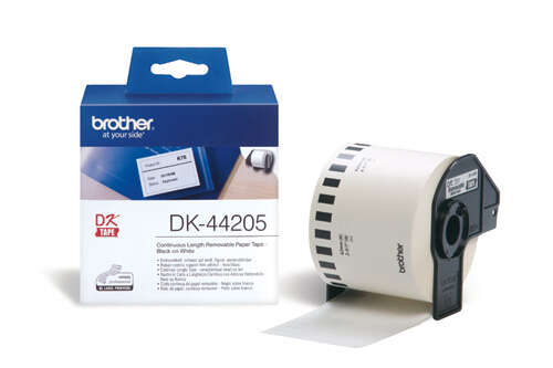 Brother DK44205 - Etiquetas Removibles Originales de Tamaño personalizado - Ancho 62mm x 30,48 metro
