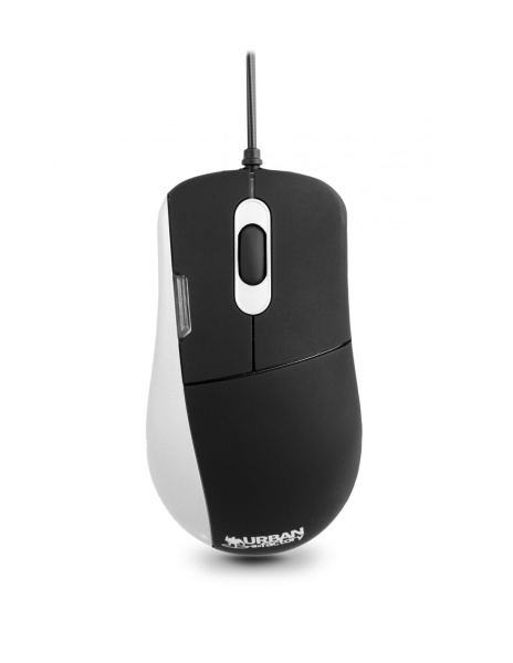 Urban Factory Tacto Suave Raton con Cable USB - 800dpi - Uso Ambidiestro - Color Negro