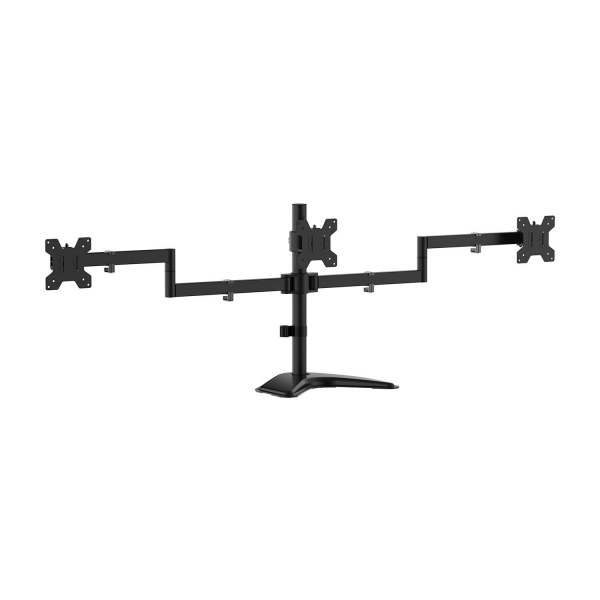 Aisens Soporte de Mesa con Peana Eco Giratorio e Inclinable para 3 Monitores 10Kg (3 Pivotes - 2 Bra
