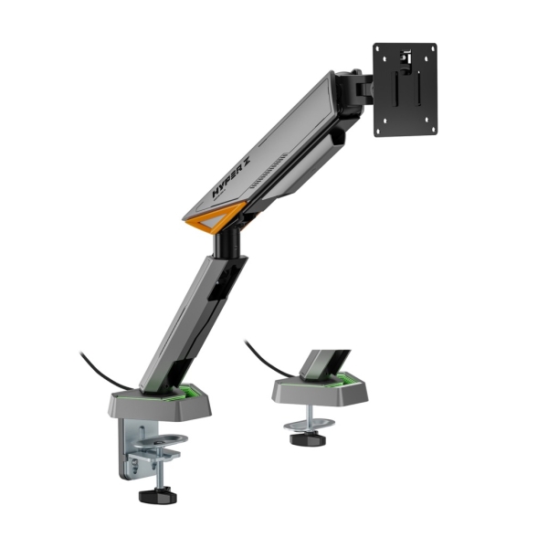 [DT49TSRRGB-347] Aisens Soporte de Mesa RGB Gaming Contrapeso Giratorio e Inclinable Para Monitor-TV 16kg -3 Pivotes