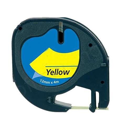 [DYR-91202] Dymo LetraTag S0721620 Cinta de Etiquetas Generica para Rotuladora - Texto negro sobre fondo amarill