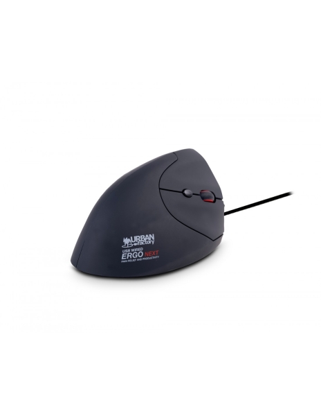 Urban Factory Ergo Next Raton Vertical Ergonomico con Cable - 1200-3600dpi - 6 Botones - Uso Diestro