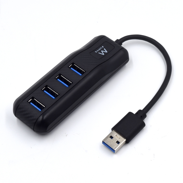 [EW1138] Ewent EW1138 Hub 4 Puertos USB 3.2 - Longitud Cable 15 cm - Velocidad Transferencia max 5Gps - Color