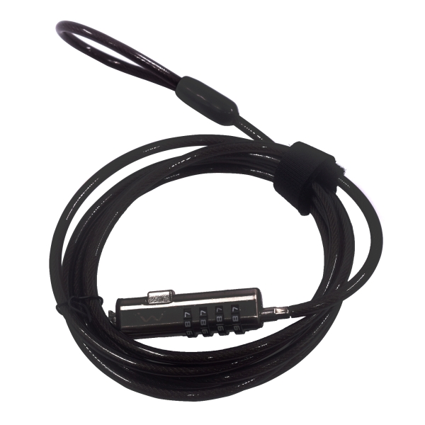 Ewent Cable de Seguridad para Portatiles con Ranura Nano - Candado de Combinacion Numerica - Cable d