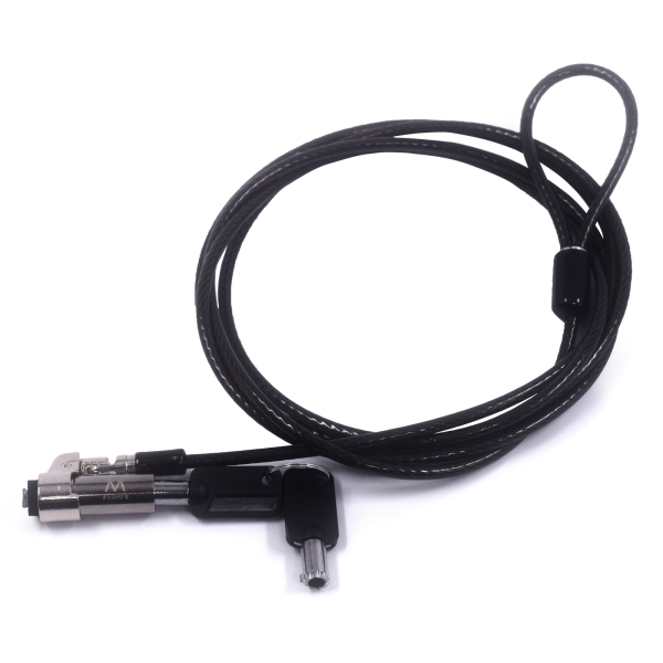 Ewent Cable de Seguridad para Portatiles con Ranura Nano - Candado de Llave - Cable de Acero - Cober