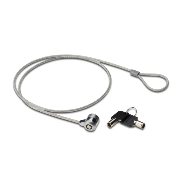 Ewent Cable de Seguridad para Portatil con Llave - 2 Llaves - Cable de Acero - 1.5m de Longitud - Co