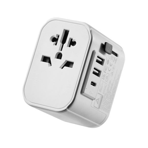 [EW1475] Ewent Adaptador de Viaje Universal - Conexiones para Europa (Schuko), USA, UK, Australia, China - 2x